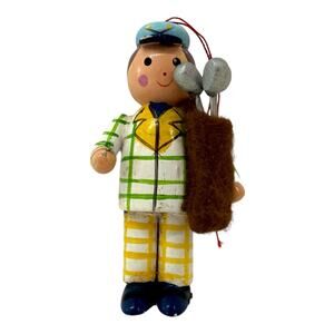 Vintage Wooden Golfer Ornament Cannon Falls Folk Art Decor